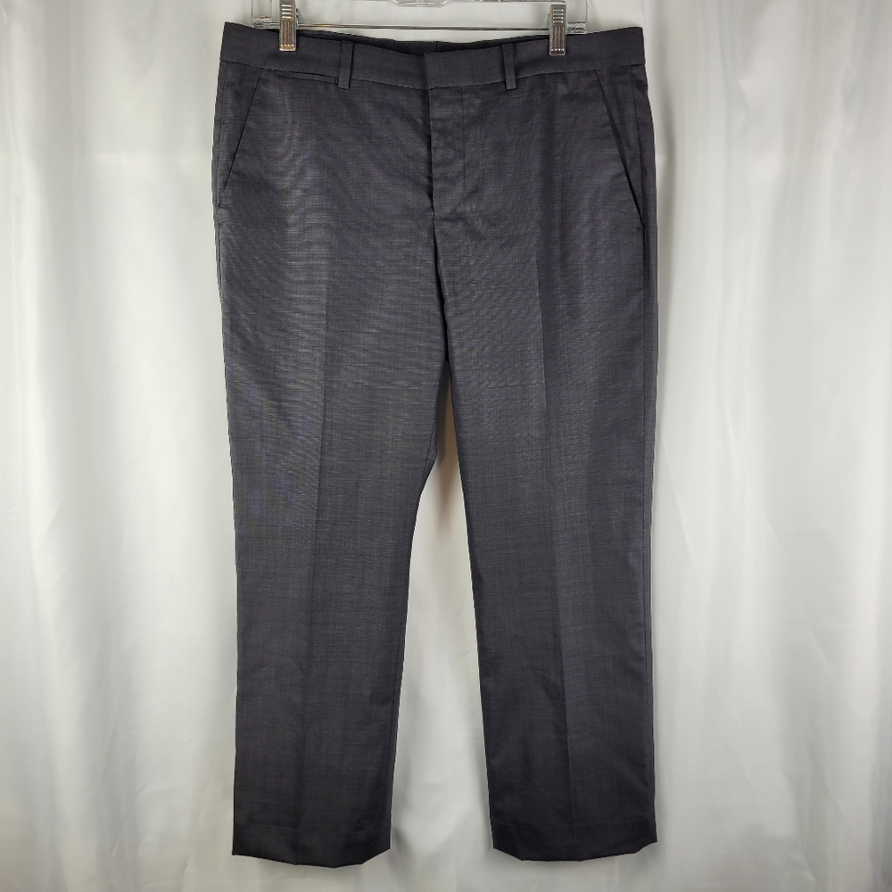 Express Gray Wool Stretch Photographer Trouser Pants Men Size 33 Tailored Inseam